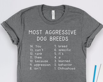 Chihuahua Shirts, Chihuahua Gifts, Funny Aggressive Dog Breed, Funny Pet Owner Animal Rescue Gift TShirt