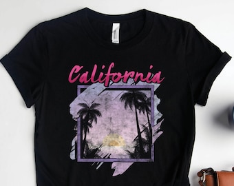 Vintage California Shirts, California Sunset Shirt, Retro CA Shirts, California Art, Surfer Shirts, California Gifts