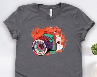 Photographer Watercolor Camera Shirt, Photography Art, Photographer Gifts, Photo Shirts, Camera Gifts