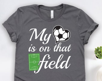 Maillot de football Mon coeur est sur ce terrain, Maillots de football maman ou papa, Maillots d'entraîneur de football, Maillots d'équipe de football, Cadeaux de football