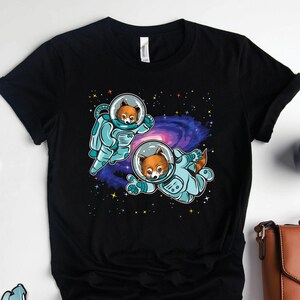 Red Pandas Shirts, Red Panda Astronauts in Space Shirt, Red Panda Art, Outer Space Gifts, Red Panda Gifts, Science Shirts