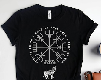 Wolf of Odin Viking Shirts, Viking Compass Shirt, Norse Mythology Shirts, Vegvisir Shirts, Wayfinder Shirt, Viking History Shirt