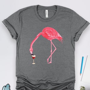 Wine Flamingo Shirt, Wine Tasting Shirts, Wine Shirts, Summer Shirts, Beach Shirts, Winery Shirts, Wine Gifts