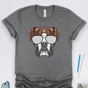 Boxer Dog Shirts, Boxer Dog Dogs, Boxer Dog Wearing Sunglasses Shirt, Pet Owner and Animal Rescue Gift TShirt