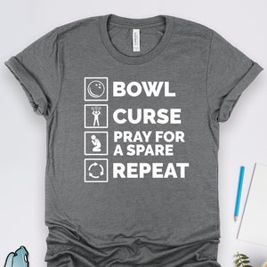 Bowling Shirts, Bowling Gifts, Bowling Team Shirt, Bowl Curse Pray For a Spare Shirt, Funny Bowler Team or League Gift TShirt