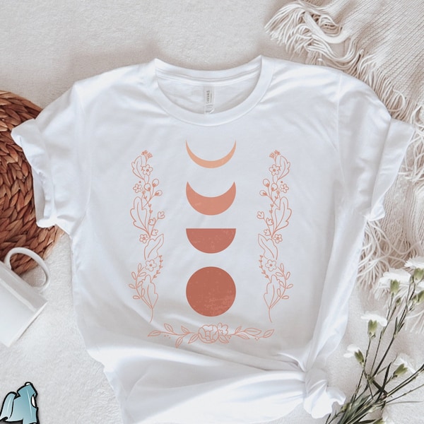 Moon Shirt, Moon Art, Moon Gift, Celestial Moon Phase Shirt, Astrology Shirt, Astronomy Boho Gift TShirt