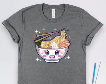 Ramen Noodles Shirts, Ramen Shirts, Ramen Art, Kawaii Ramen Shirts, Japanese Art, Japanese Food Shirts