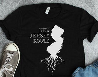 Maglietta New Jersey Roots, regali New Jersey, maglietta dello Stato del New Jersey, arte New Jersey, stampa New Jersey
