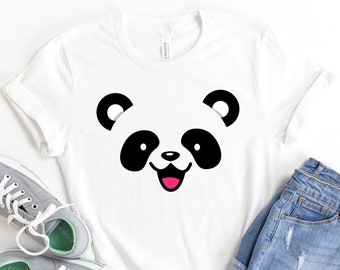 Camiseta con cara de panda, camisetas kawaii de panda, regalos de panda, arte de panda, camisetas para amantes de los animales