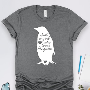 Gewoon een meisje dat van pinguïns houdt Shirt, pinguïncadeaus, dierentuinshirts, cadeaus pinguïnliefhebber, pinguïnkunst