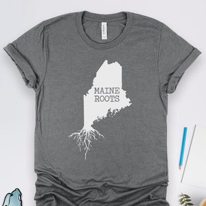Maine Shirts, Maine Gifts, Maine Roots Shirt, American State Map Print ME Art, Maine Art