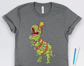 Tree Rex Shirts, Christmas T-Rex Shirts, Christmas Dinosaur Shirt, Christmas Party Shirts, Christmas Gifts, Holiday Party Shirts