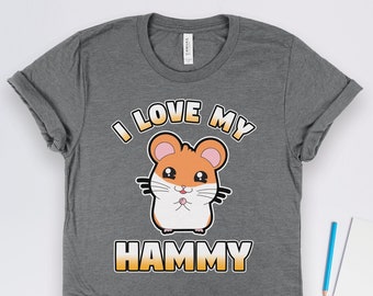 Hamster Shirts, Hamster Gifts, Pet Hamster Shirt, I Love My Hammy Shirt, Pet Owner and Animal Lover Gift TShirt