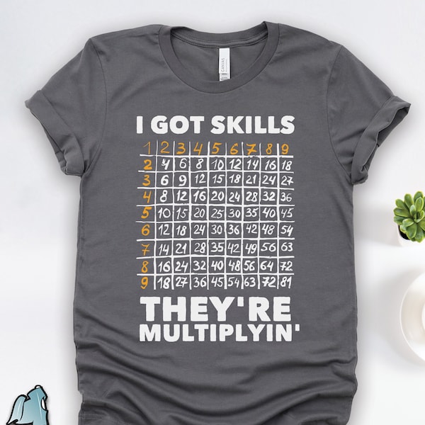 Camiseta de multiplicación con habilidades matemáticas, regalos de matemáticas, camisetas para profesores de matemáticas, regalos para profesores, camisetas para estudiantes de matemáticas