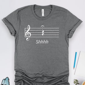 Quarter Rest Shh Fermata Music Shirts, Music Gifts, Musician Shirts, Marching Band Shirts, Orchestra Shirts, Music Teacher Gifts