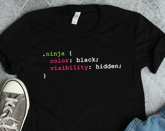 Ninja CSS Coding Shirt, Computer Programming Shirts, Programming Gifts, Coding Gifts, Developer Shirts, Dev Gifts