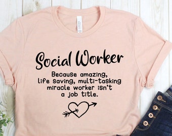 Maglietta multitasking "Miracle per assistenti sociali", regali per assistenti sociali, regali per colleghi, magliette per il lavoro sociale