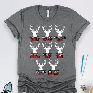 Hunting Shirts, Hunter Gifts, Christmas Reindeer Hunter Shirt, Deer Hunting Gift, Holiday Party Gift TShirt