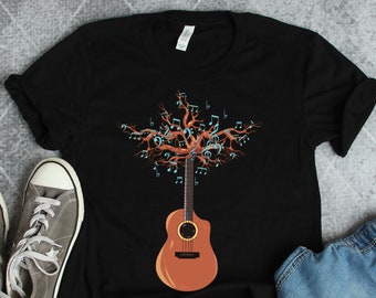 Guitar Music Tree Shirt, Guitar Shirts, Guitar Gifts, Guitarist Shirts, Musician Band Art Gift TShirt