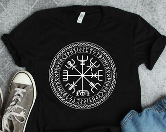 Viking Compass Vegvisir Shirts, Viking Shirts, Viking Wayfinder Shirt, Norse Mythology Shirt, Norse Gifts, Viking Art