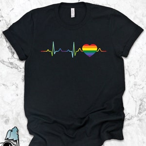LGBT Heartbeat Gay Pride Shirt, LGBT Shirts, LGBT Awareness and Acceptance Love Gift TShirt