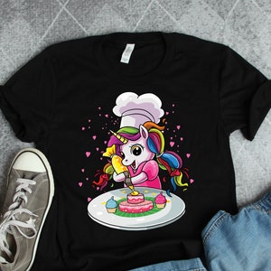 Unicorn Baking Cupcakes Shirt • Cooking and Chef Birthday Gift TShirt