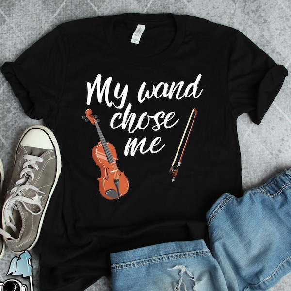 T-shirt Musique pour violon Ma baguette m'a choisi • T-shirt cadeau musicien orchestre et violoniste