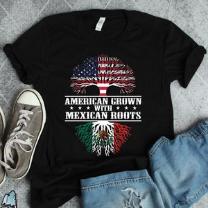 Mexico Shirts, Mexico Gifts, American Mexican Roots Shirt, America and Mexico Flag Heritage Gift TShirt