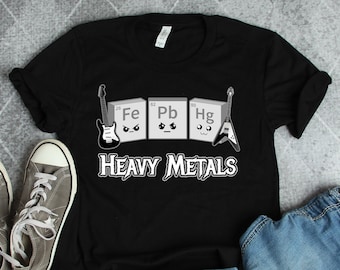 Camiseta com a Tabela Periódica dos Elementos de Metais Pesados, Camisetas com a Tabela Periódica de Química, Camisetas com a Tabela Periódica, Camiseta Presente para Professor de Ciências