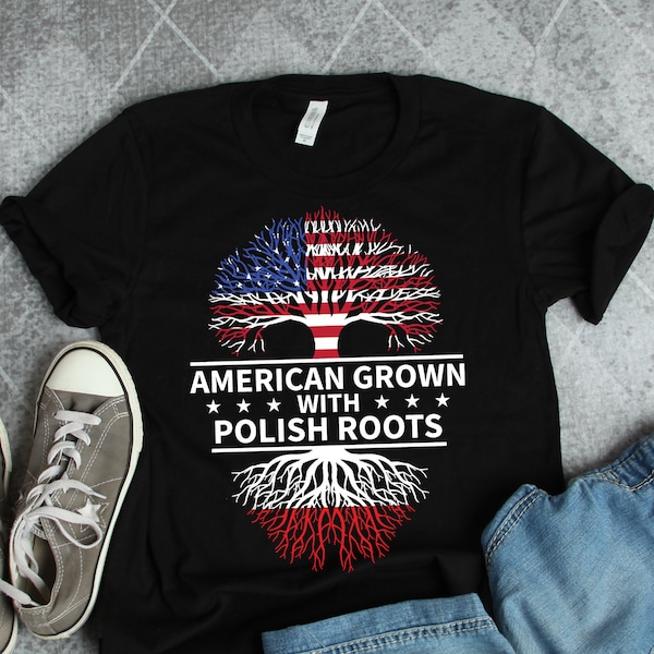 Polish Roots Shirts, Polish Roots American Grown Shirt, Poland Shirts, Polish Gifts, Polish Heritage Shirts, Poland Flag Shirt