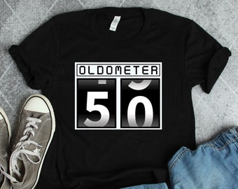 Oldometer 50th Birthday Shirt, 50 Years Old Shirt, Funny Car Lover Gifts, Car Lover TShirts, Birthday Gifts