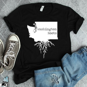 Shirt Washington Roots, overhemd Washington, overhemden Washington, overhemden Amerikaanse staat, overhemden Amerikaanse staat, overhemden WA-kaart