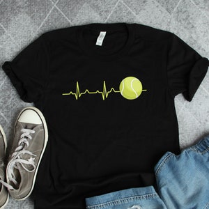 Tennis Heartbeat Shirt, Tennis Shirts, Tennis Gifts, Tennis Player Shirts, Tennis Coach Shirts, Coach Gifts