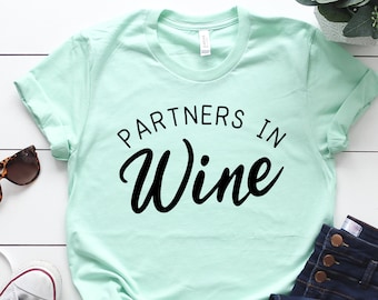 Camisetas de socios en el vino, camisetas de bodega, camisetas de cata de vinos, camisetas a juego para amigos, regalos de vino