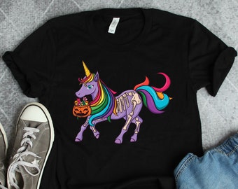 Halloween Shirts, Halloween Gifts, Unicorn Pumpkin Shirt, Fall Autumn Trick or Treat Shirts