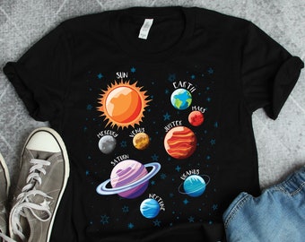 Solar System Shirt, Space Gift, Outer Space Shirt, Planets Shirt, Astronaut Space Stars Shirt, Space Lover Gift, Planet Earth Galaxy