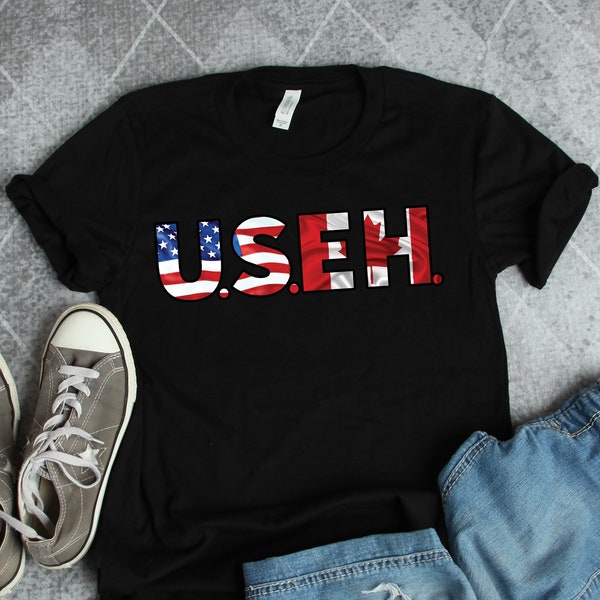 U.S.EH. Canadian American Shirt • USA and Canada Flag Gift TShirt