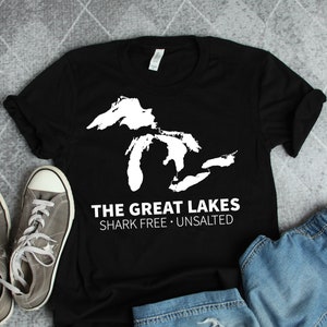 Great Lakes Shark Free Unsalted Shirt, Great Lakes Gifts, Michigan Shirts, Lake Michigan or Superior Gift TShirt