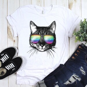 LGBT Cat Rainbow Flag Shirt, LGBT Art, Gay Pride Shirt, Awareness Shirts, LGBT Gifts