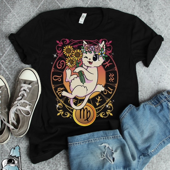 Virgo Cat Zodiac Shirt, Virgo Shirts, Virgo Gifts, Astrology Shirts, Horoscope Shirts, Virgo Sign Birthday Gifts