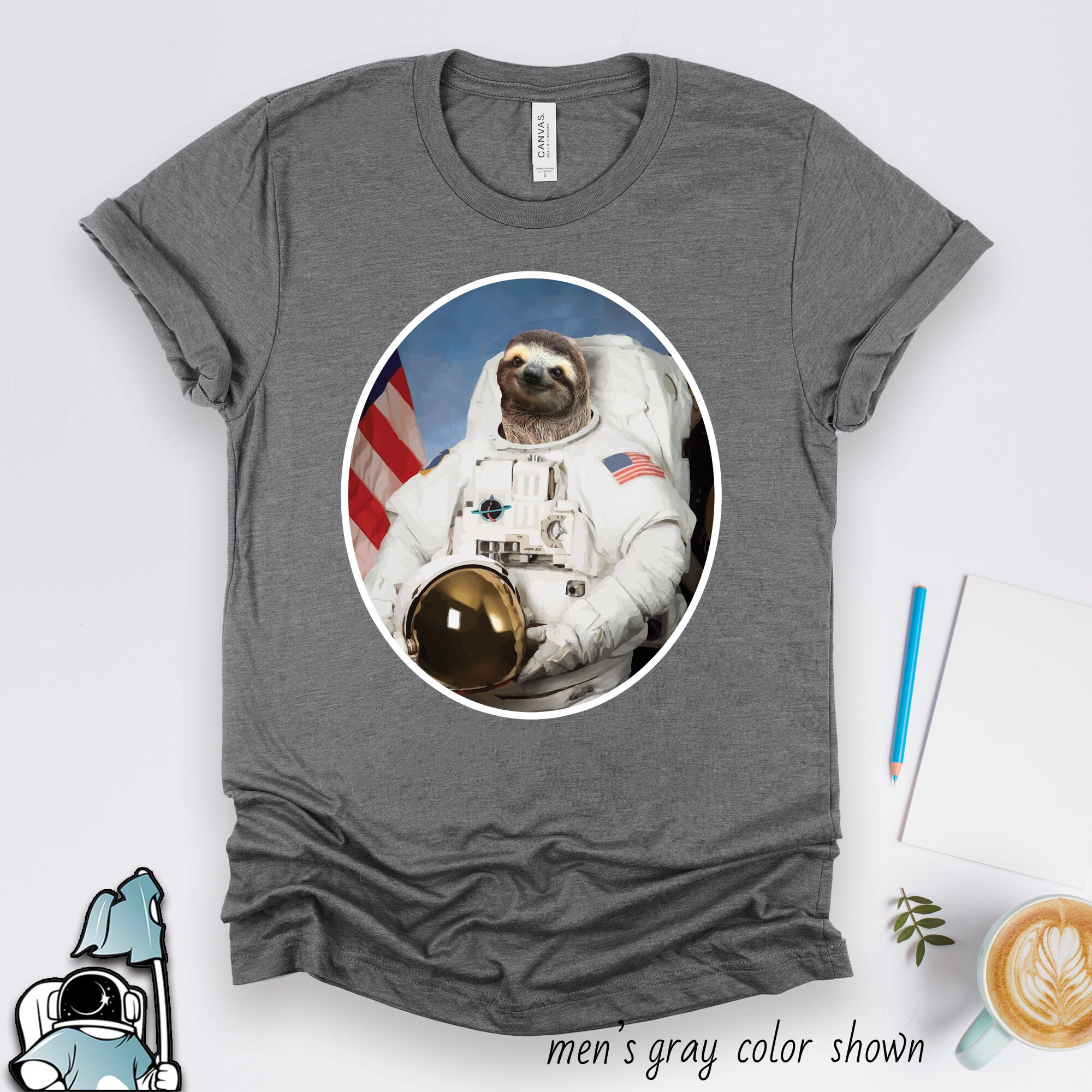 Sloth Astronaut Outer Space Shirt Funny Animal Art Gift Tshirt - Etsy UK