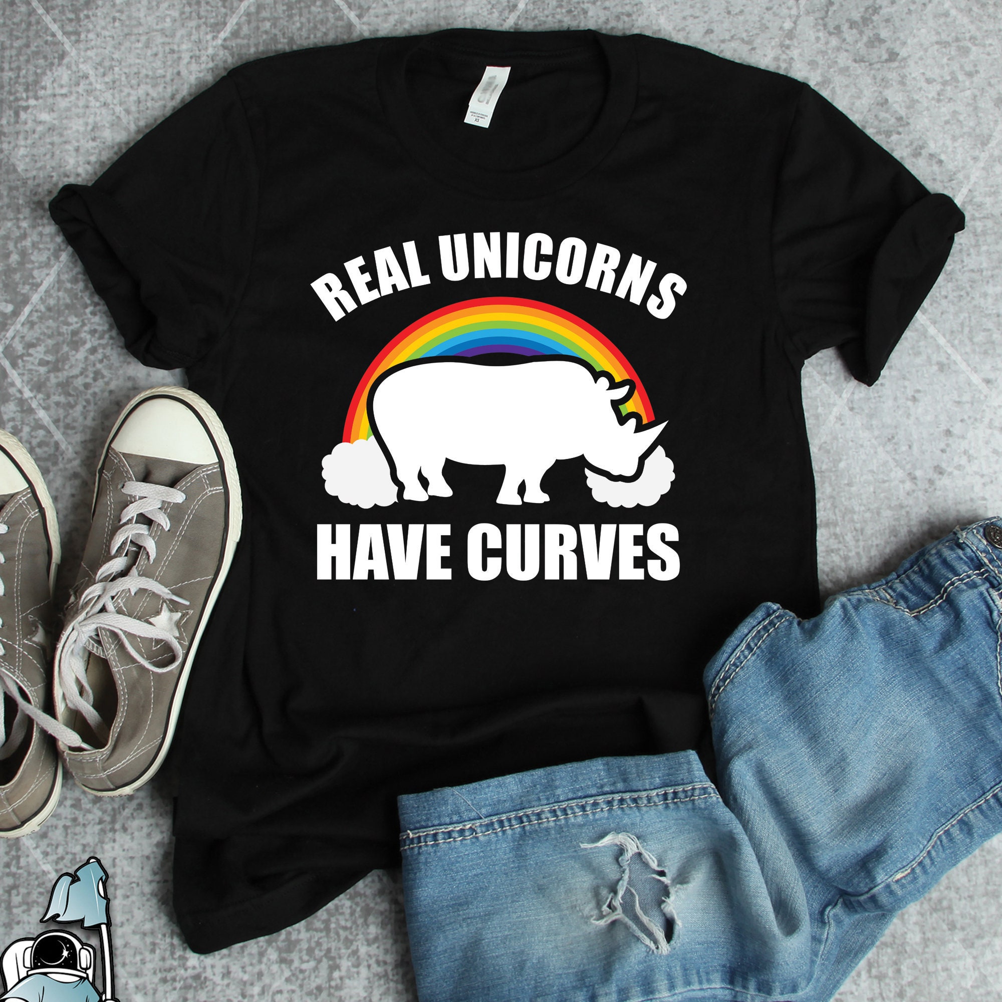 Rhino Shirt Real Unicorns Have Curves 