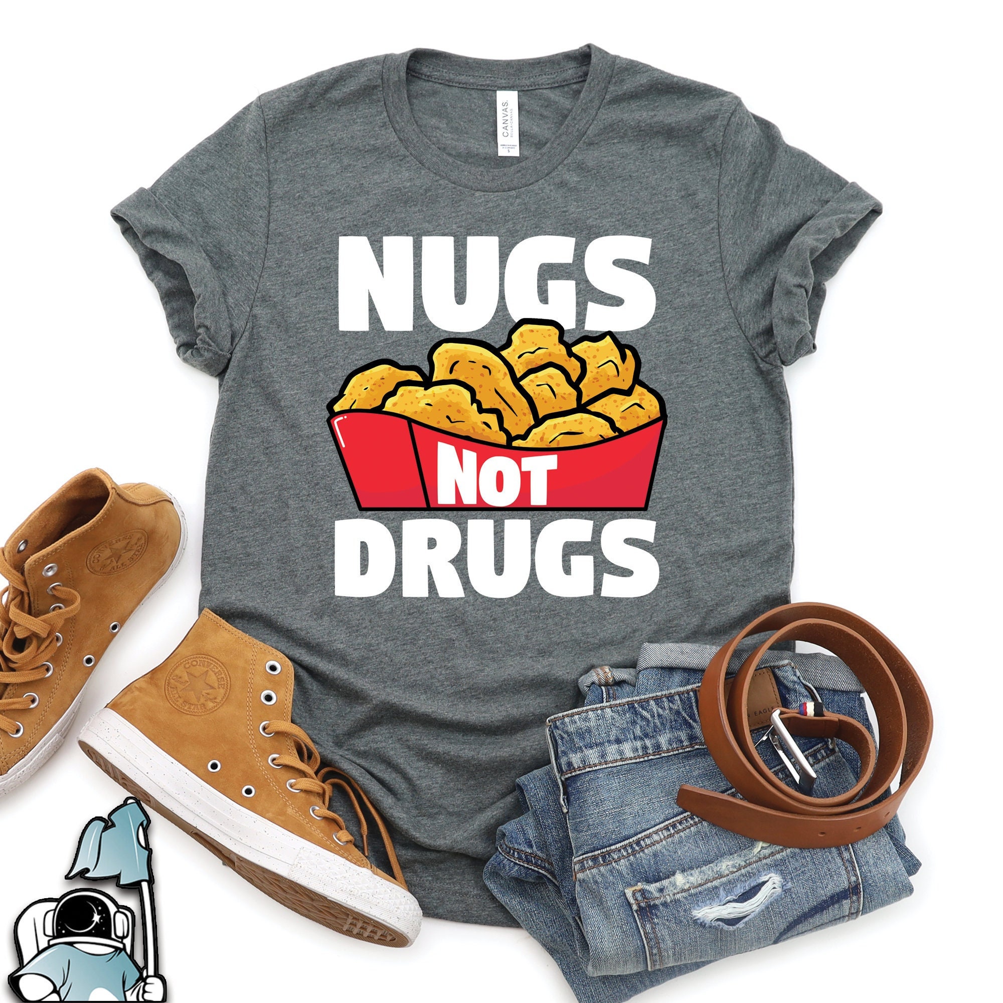 Chicken Nuggets Are Magical Rainbow Funny Chicken Nugget T-Shirt : Clothing, Shoes & Jewelry