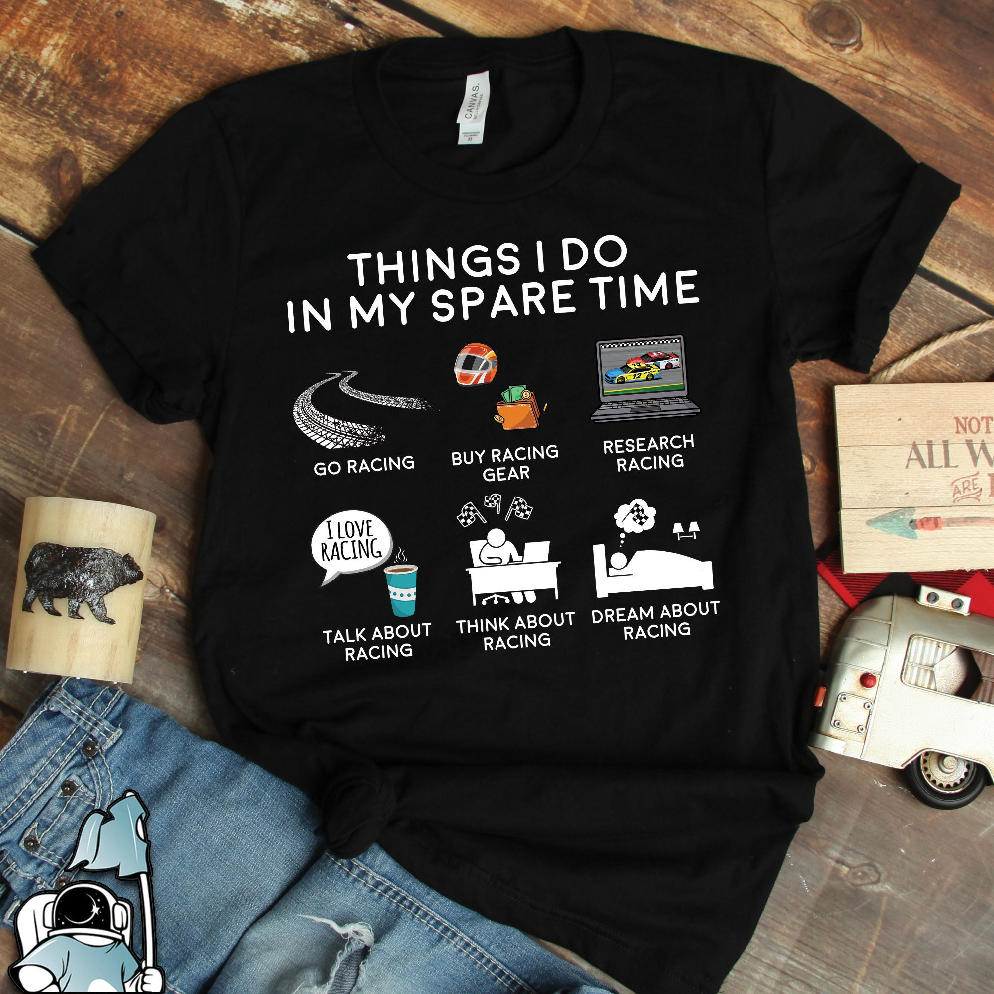 Car Racing Things I Do In My Spare Time Shirt, Car Shirt, Racing Gifts, Car Gift, Mechanic Shirt, Racecar Lover and Driver Gift TShirt