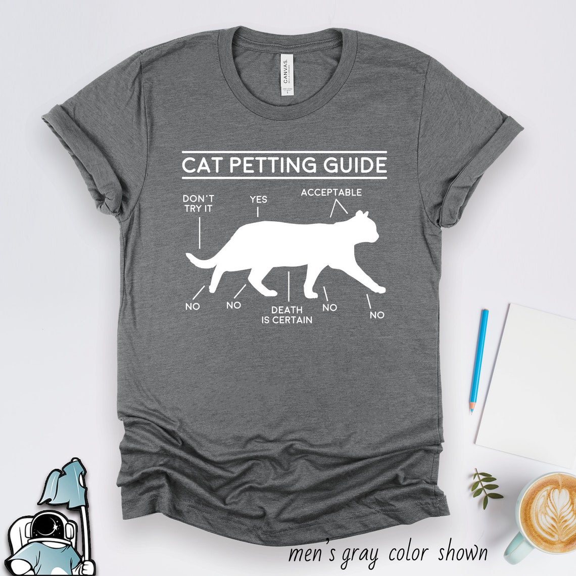 cat petting guide t shirt