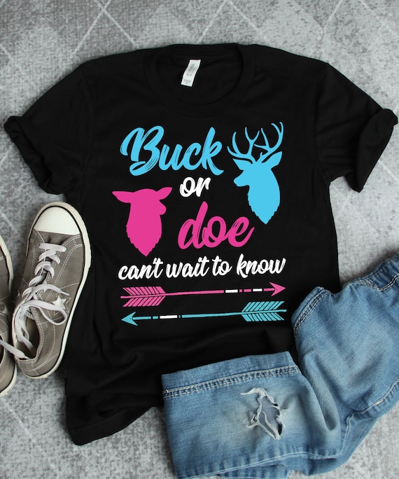 Buck or Doe Gender Reveal Party Shirt, Gender Reveal Party Gifts, Pregnancy Announcement Baby Gift TShirt