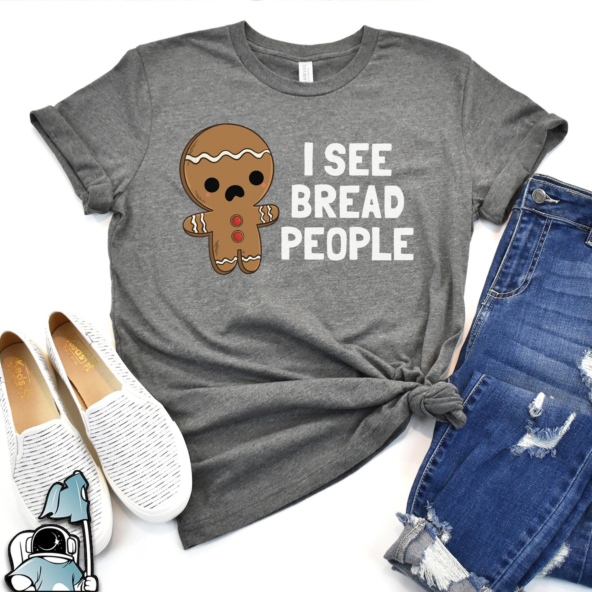 Gingerbread Man I See Bread Menschen Shirt, Lebkuchen Shirts, Lebkuchen Geschenke, Weihnachtsfeiertags-Party Shirts, festliches Backen Geschenk TShirt
