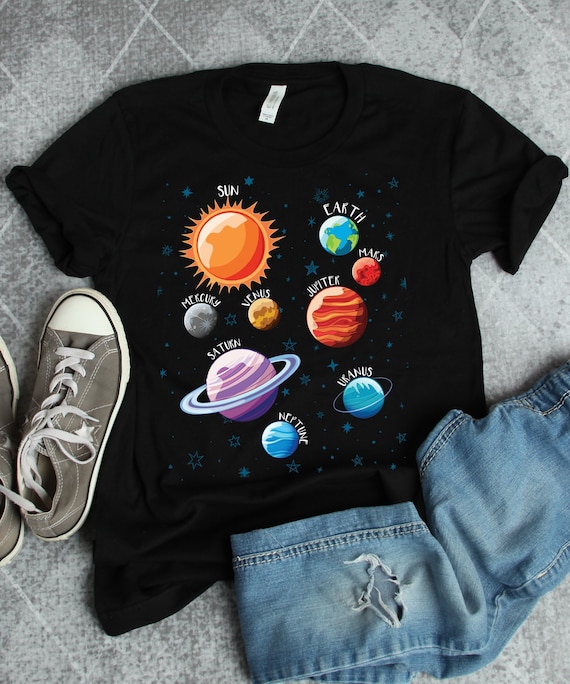 Solar System And Planets T-Shirt, Outer Space T-Shirt Solar System And Planets T-Shirt, Outer Space T-Shirt
