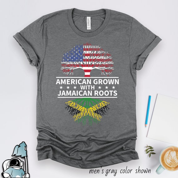Jamaica Roots American Grown Shirt, Jamaican Shirts, Jamaica Roots Shirt, Jamaica Pride Shirt, Jamaican Flag Shirts