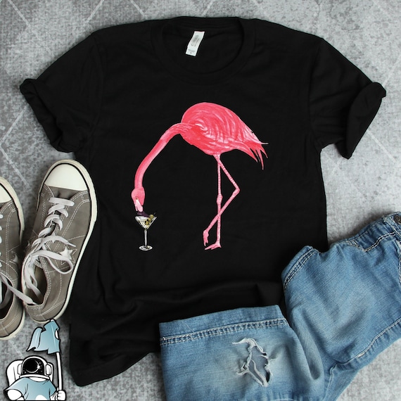 Flamingo Martini Shirt, Flamingo Shirts, Martini Gifts, Bar Shirts, Vacation Shirts, Cruise Shirts